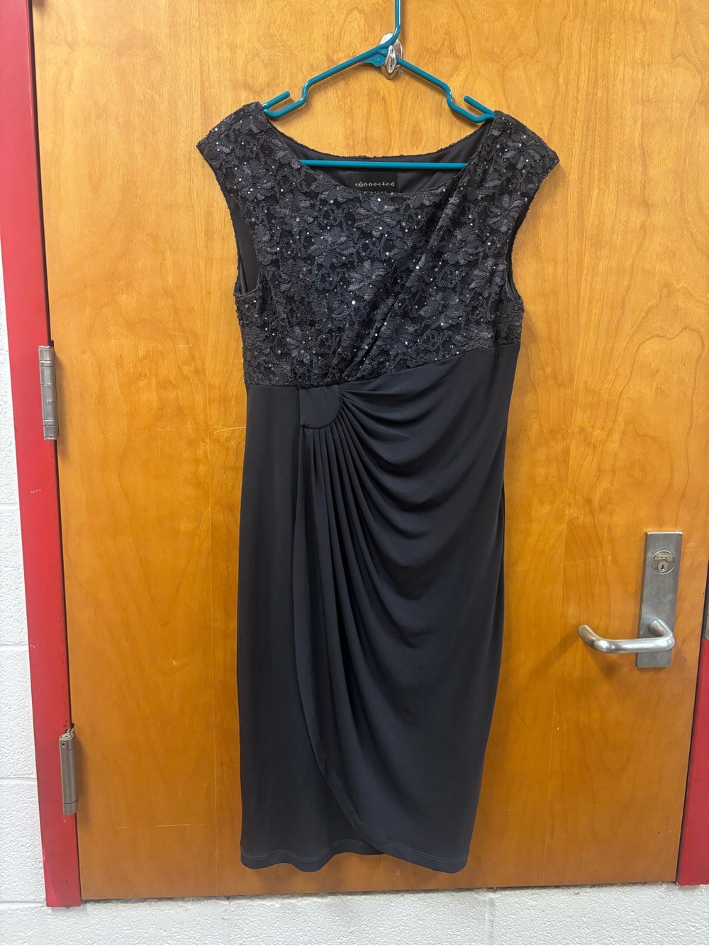 connected apparel Black Embellished Midi Dress